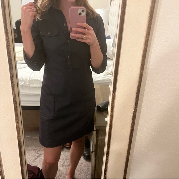 ISAAC MIZRAHI FOR TARGET **SIZE 4** DARK WASH DENIM SHIRT DRESS POCKETS Neutral - Picture 7 of 7